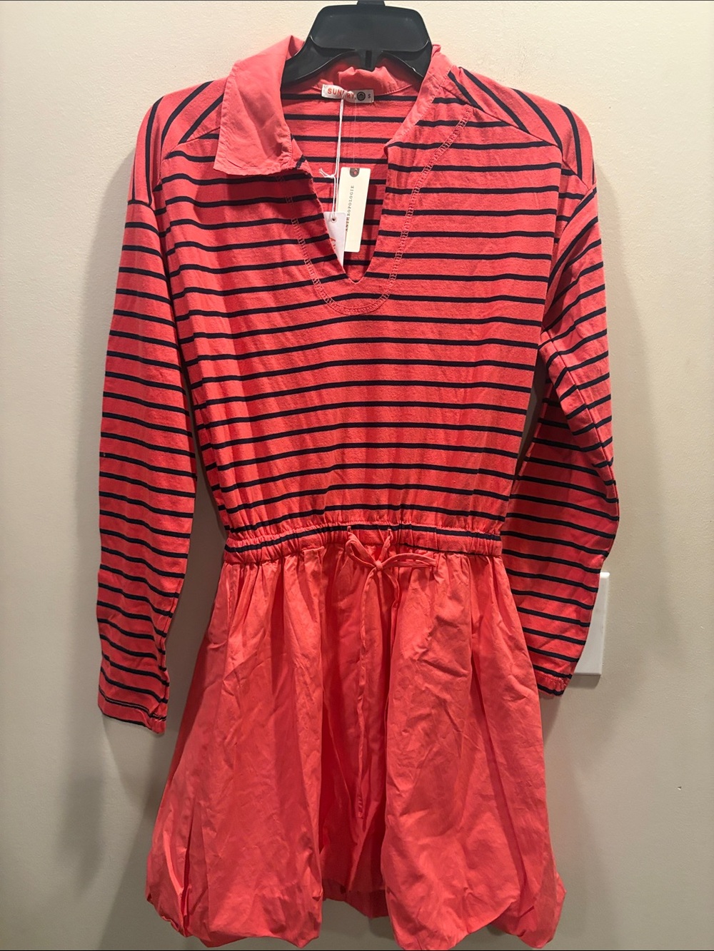 Sundry Twofer Polo Bubble-Hem Mini Dress - Picture 7 of 9